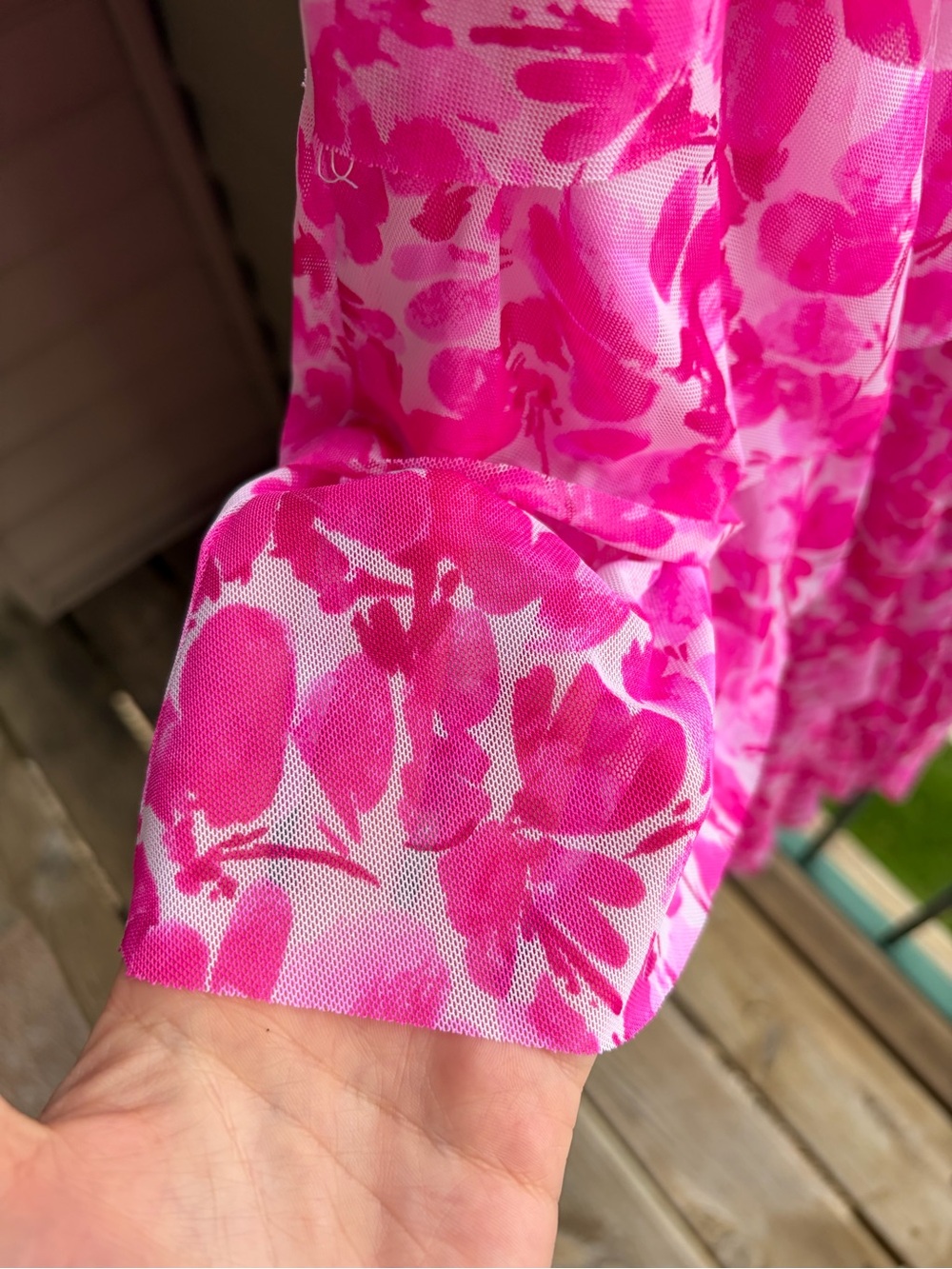 🆕💖Vince Camuto Pink Floral Tiered Maxi Dress Overlay Daisy Daze Size M Flowing - Picture 9 of 17